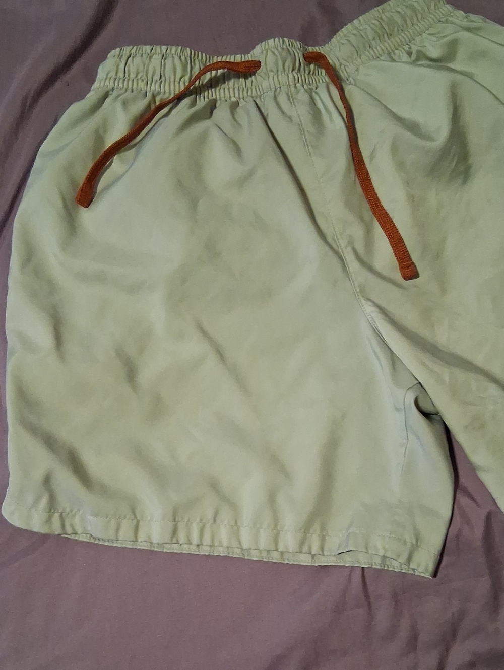 Men's Cream Athletic Shorts with Orange Drawstring Nike - Picture 4 of 7